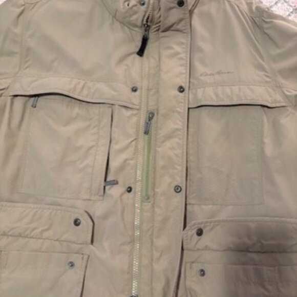 Eddie Bauer Goose Down Jacket Mens XXLarge Beige Mid-length Parka Full zip - Picture 7 of 16
